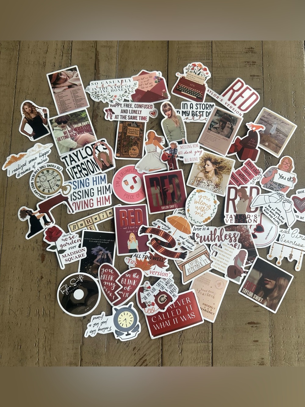 Taylor Swift inspired waterproof vinyl stickers 50 pack